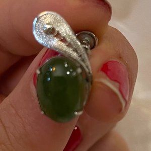 Vintage green and silver earrings